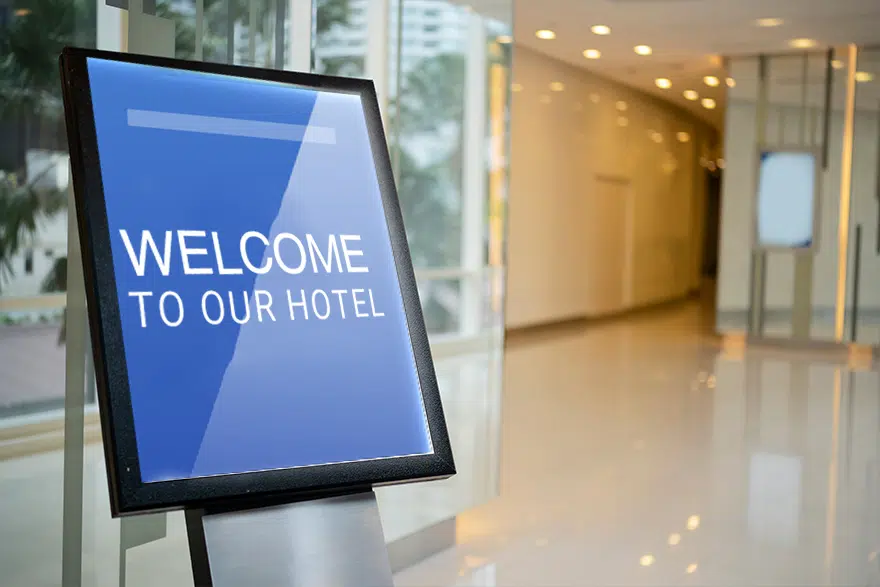 LCD Advertising Machines in hotel front desk