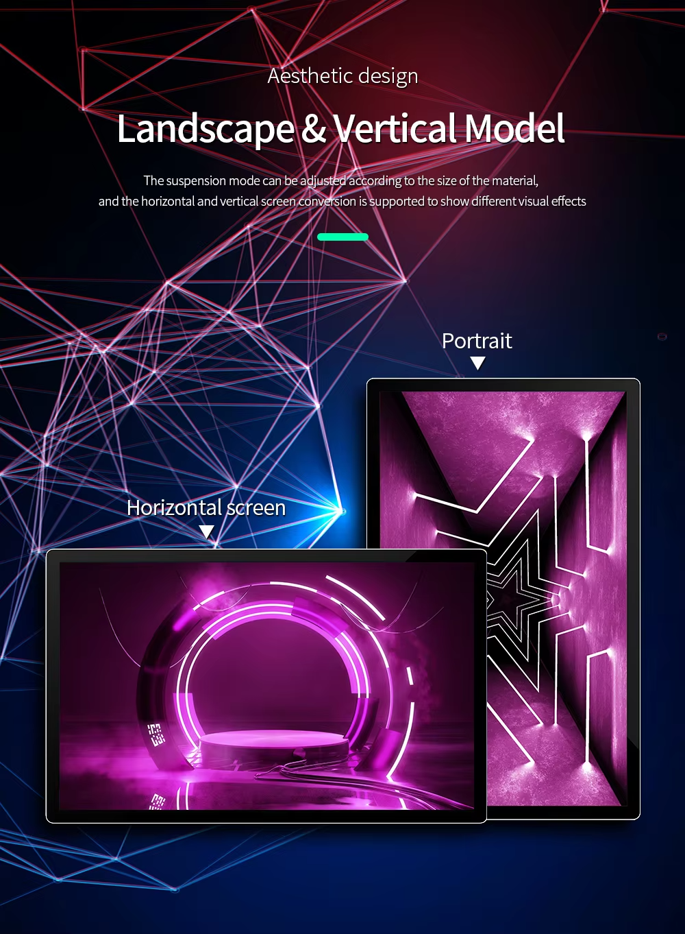 landscape and vertical model digital signage