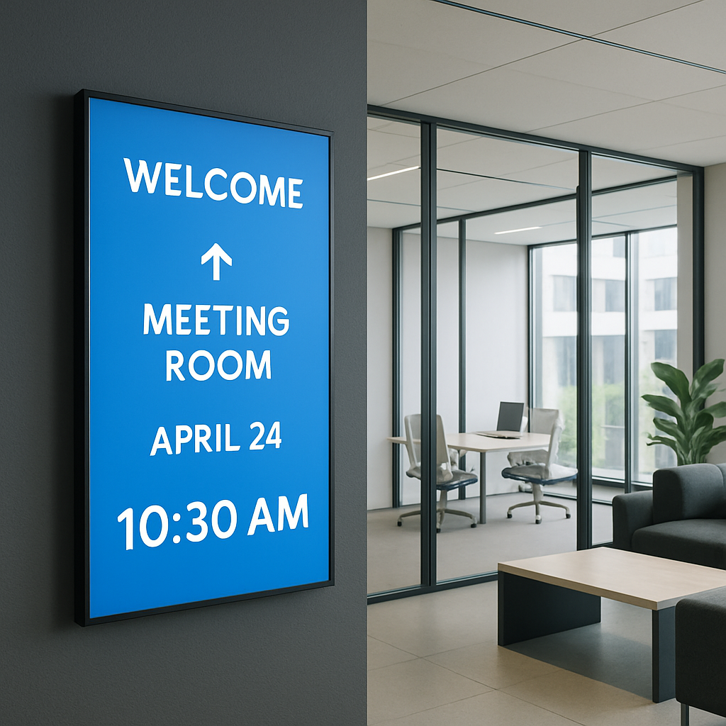 digital signage in modern office
