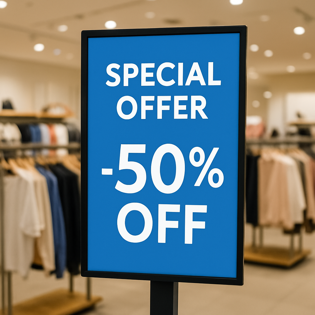 digital signage display in a store