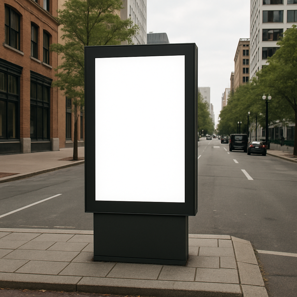 outdoor digital signage in a city setting

