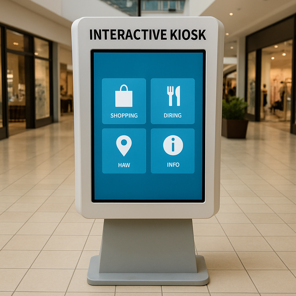 interactive kiosk in shopping mall