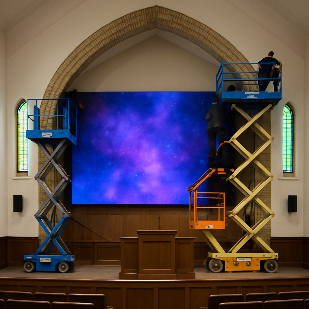 led screen install in church