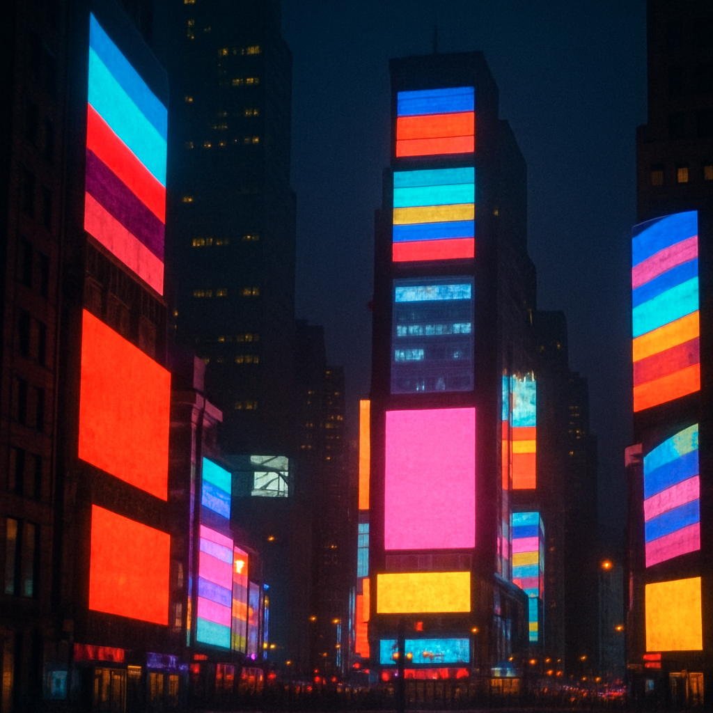 led wall in a city scape