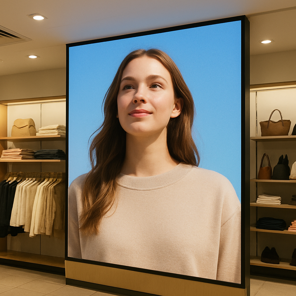 led display in retail store