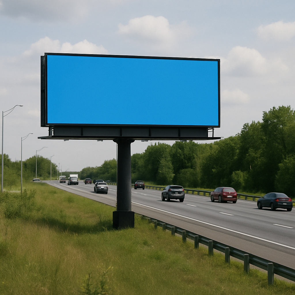 outdoor advertising board on highway
