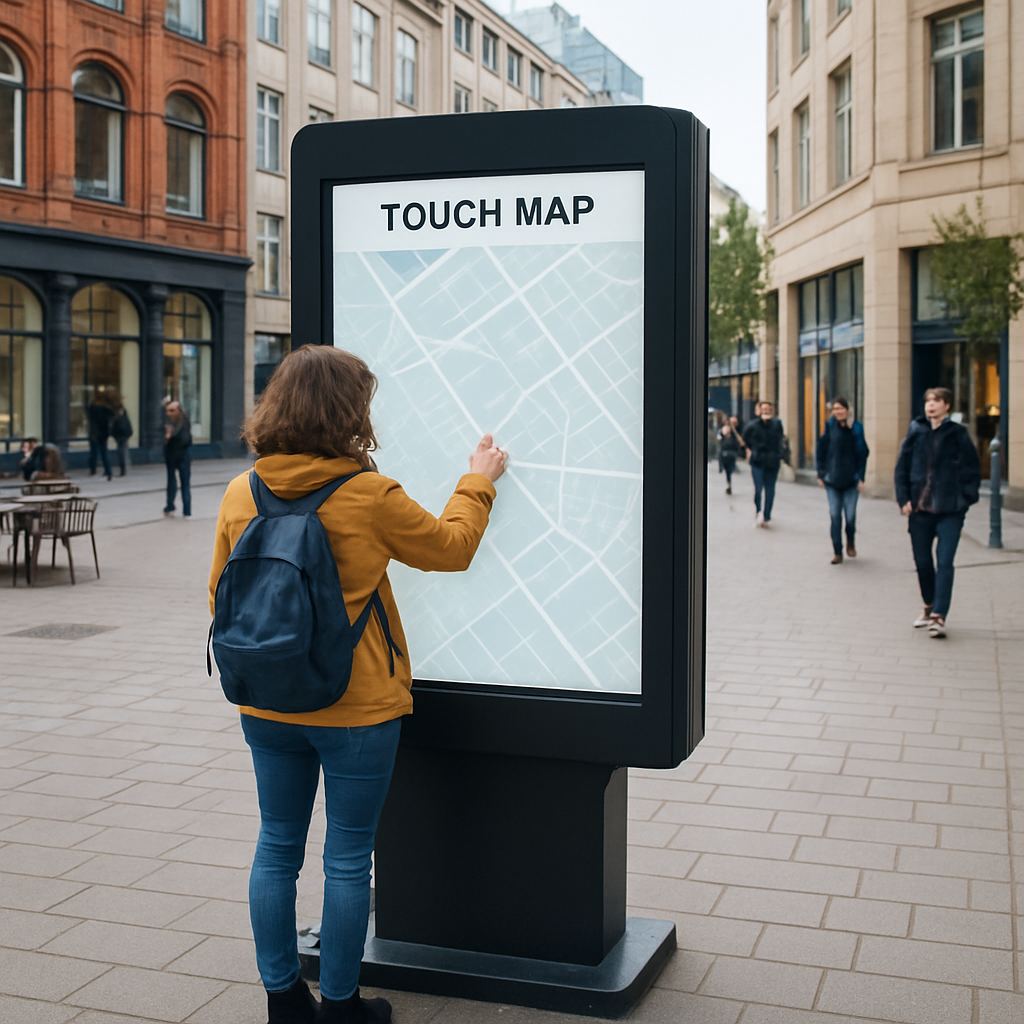 interactive kiosk in the city street