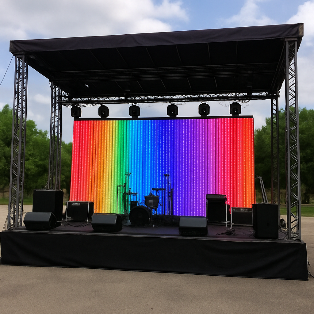 outdoor stage led curtain display