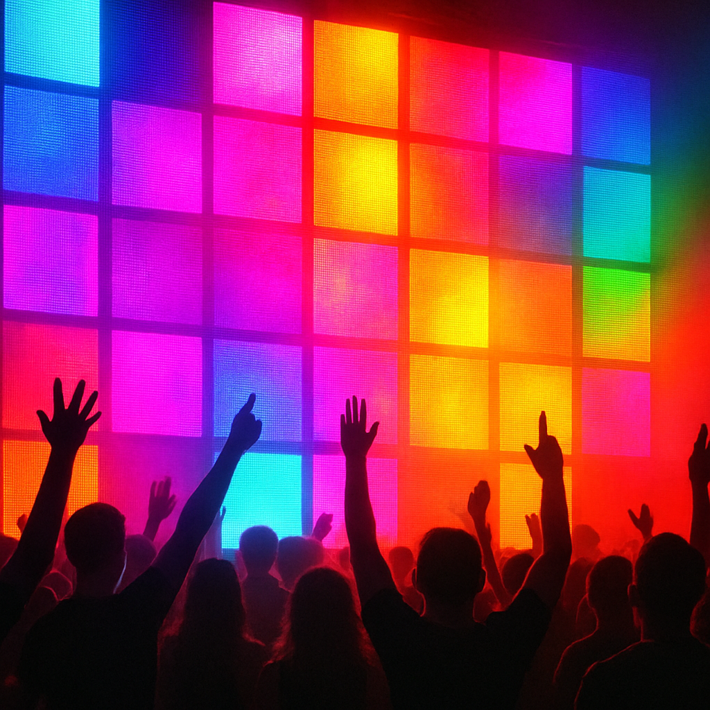 led wall panel at a vibrant event