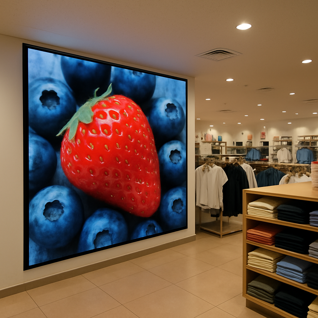 led display in a retail store