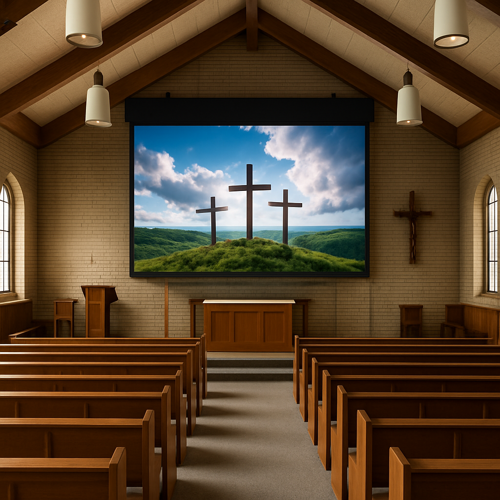 church interior video wall