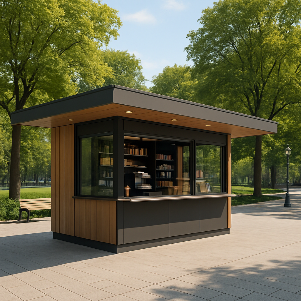 outdoor kiosk in a city park