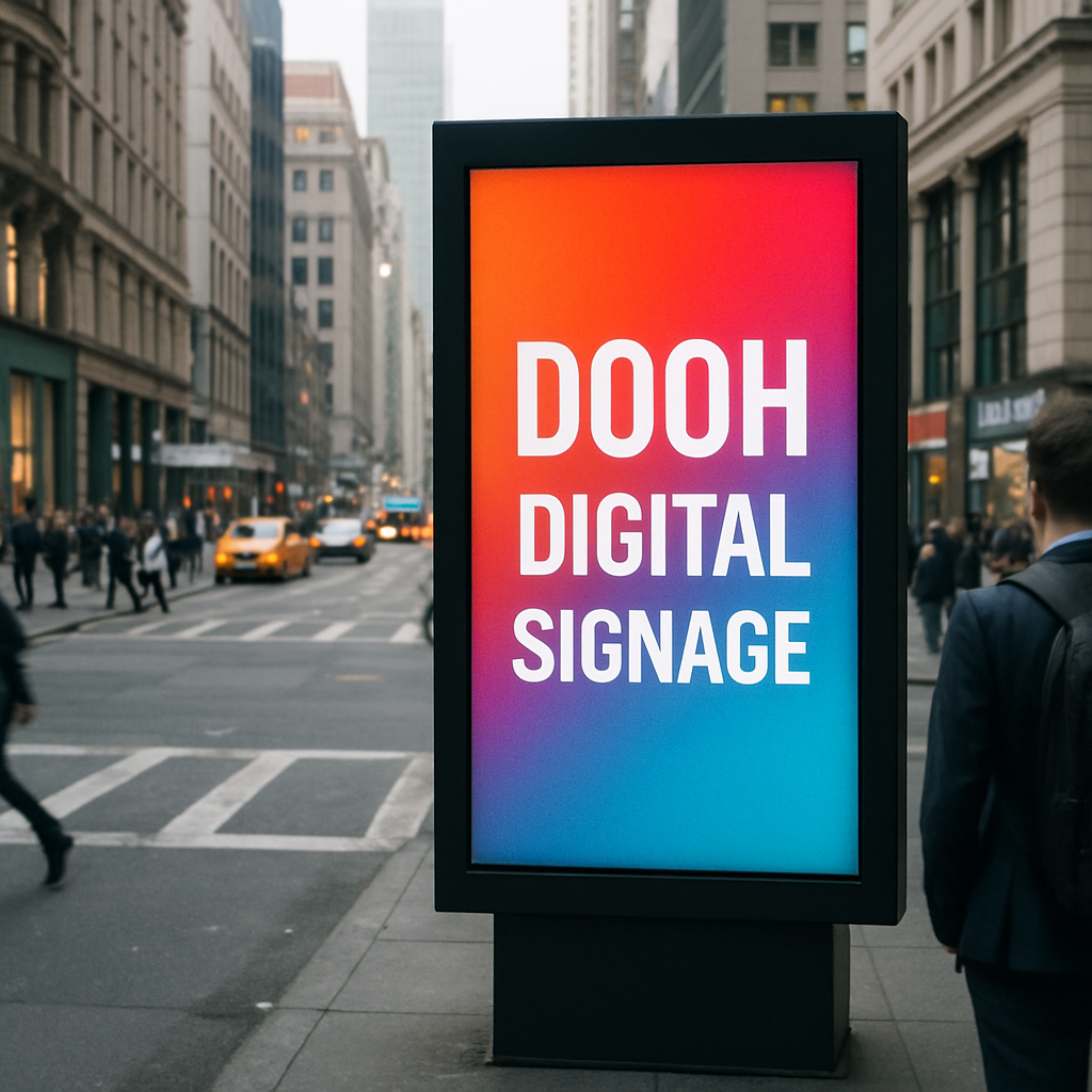 DOOH  Digital Signage in a busy city street