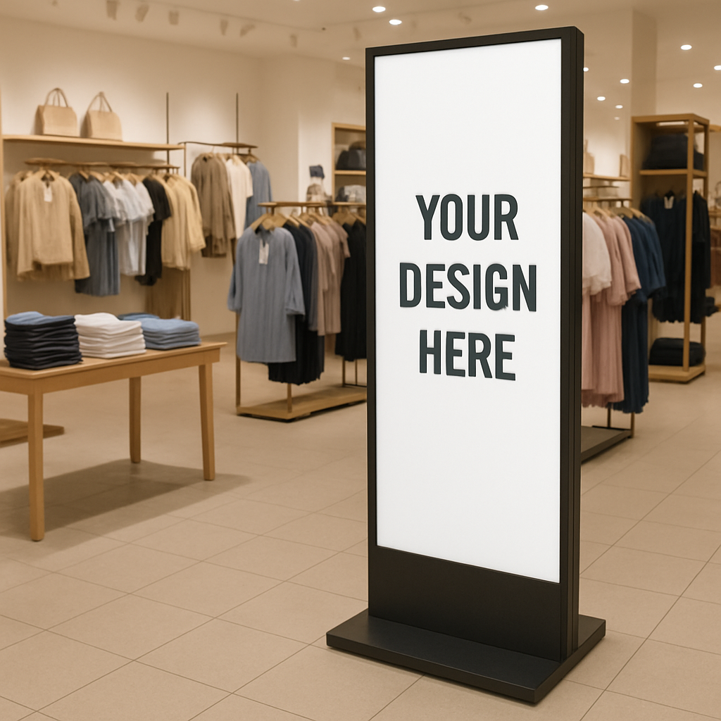 totem signage in retail store