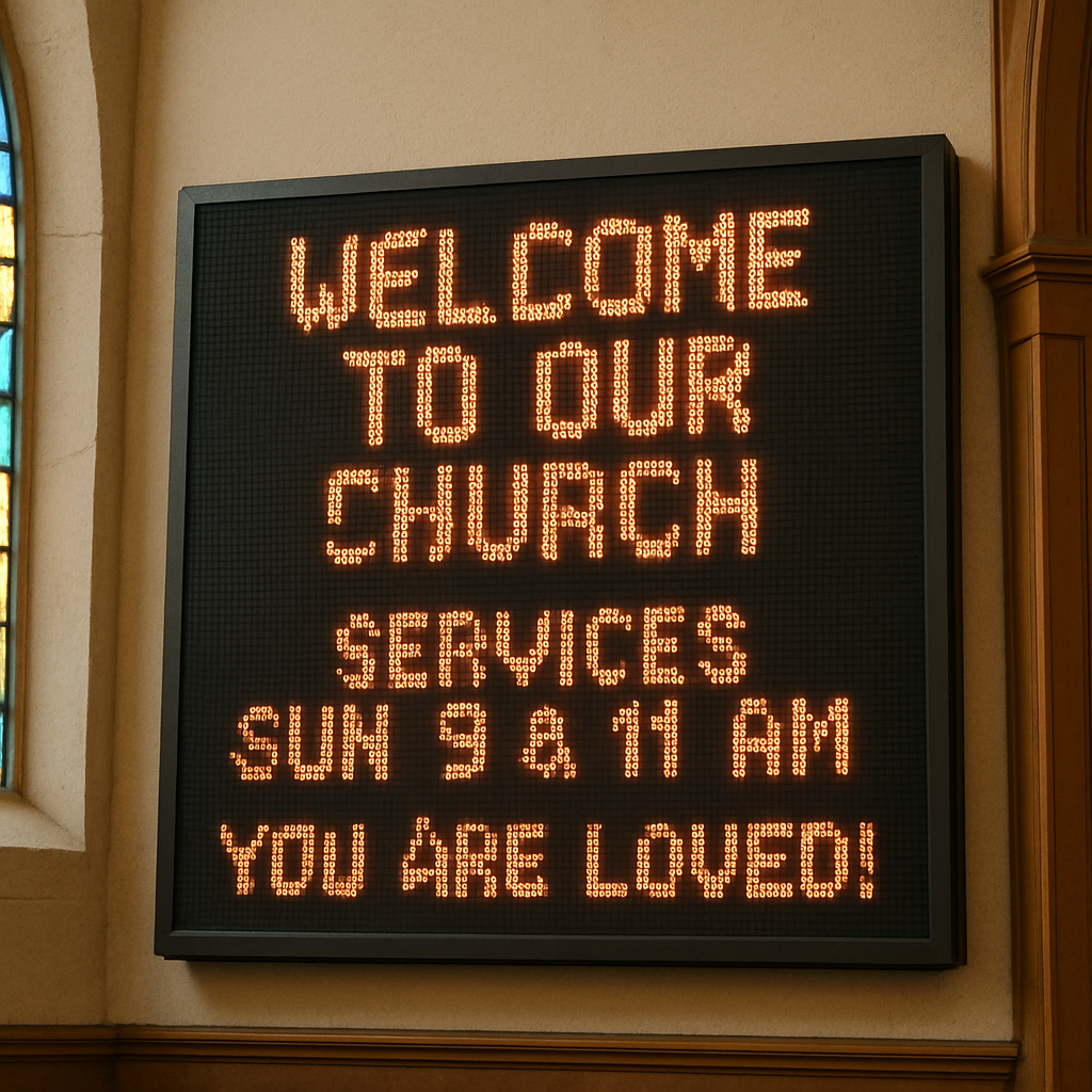 digital read board in church setting