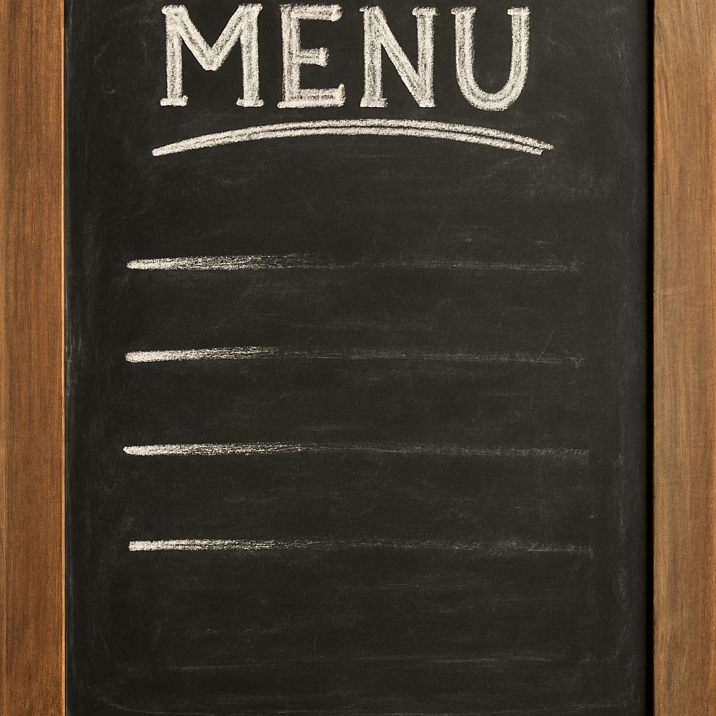 classic menu board