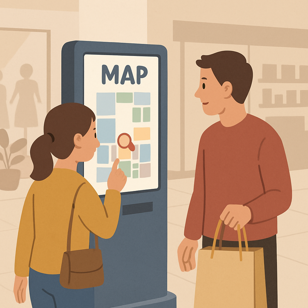 shppers using digital wayfinding