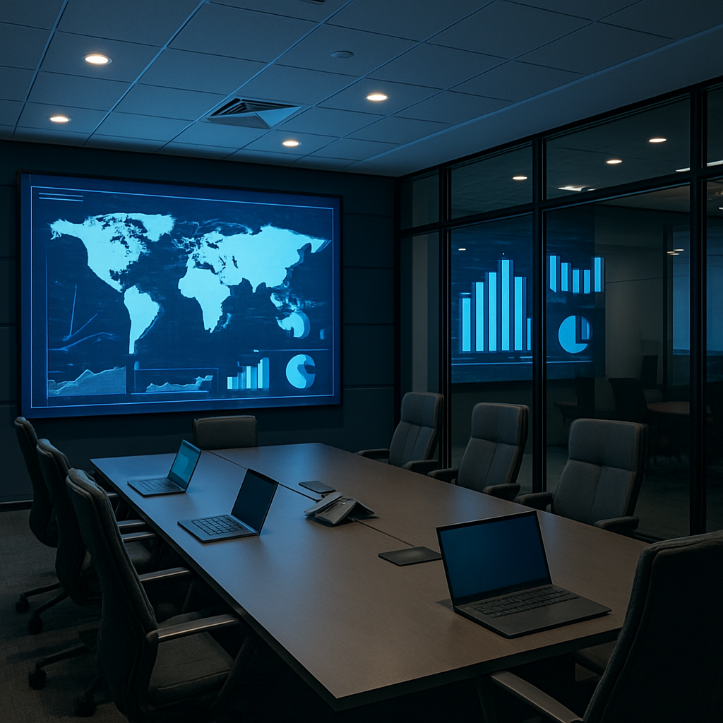 av equipment setup in office