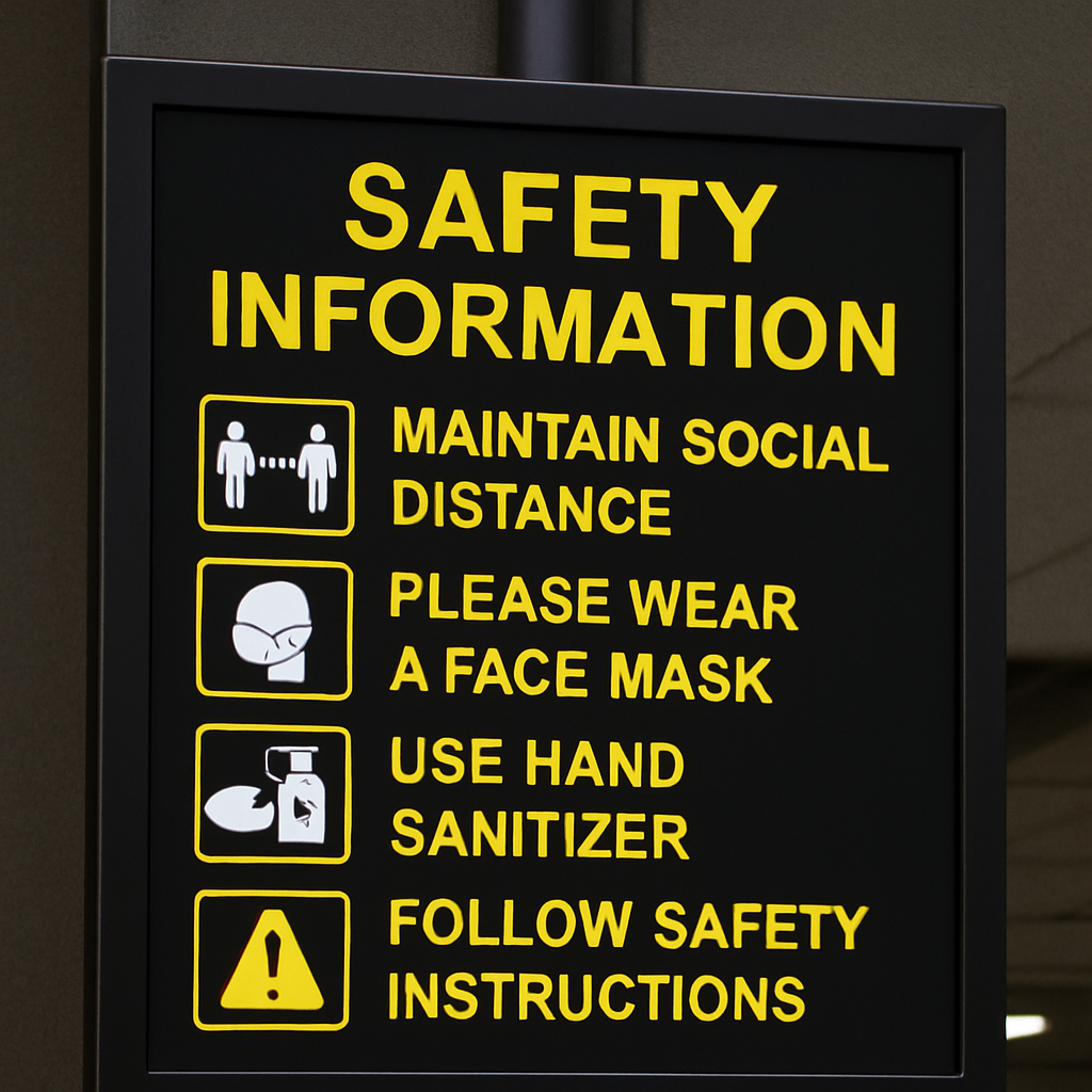 safety information display on digital signage