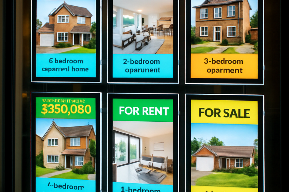 estate agent led window displays