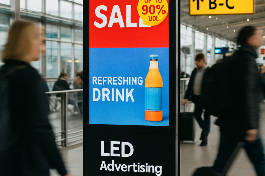 LED display for airport advertising
